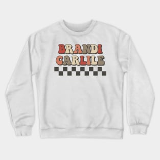 Brandi Carlile Checkered Retro Groovy Style Crewneck Sweatshirt